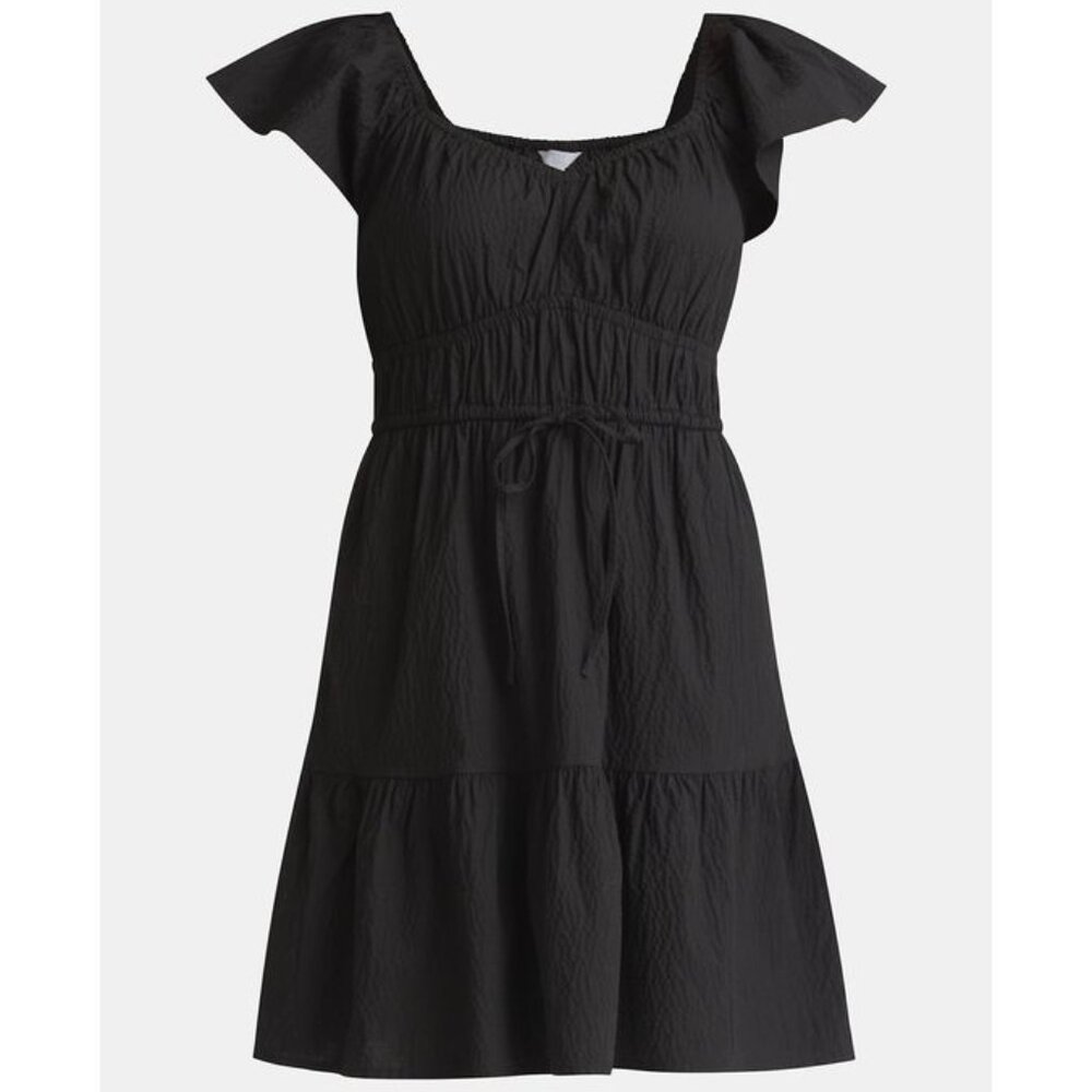 NWT, SZ L (12-14) COTTON Blend, Sweetheart Mini Dress, Black